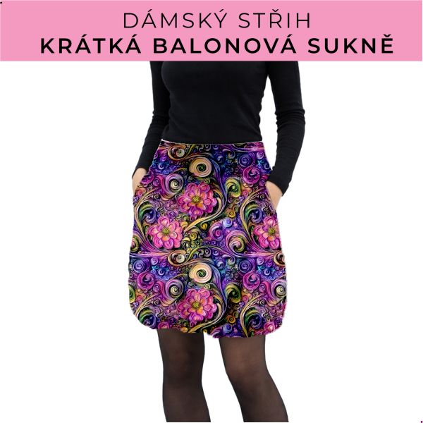 Dámský střih - balonová krátká sukně