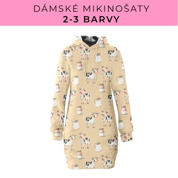 DÁMSKÝ střih - Mikinošaty 2-3 barvy