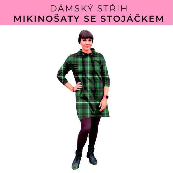 Dámský střih - mikinové šaty se stojáčkem