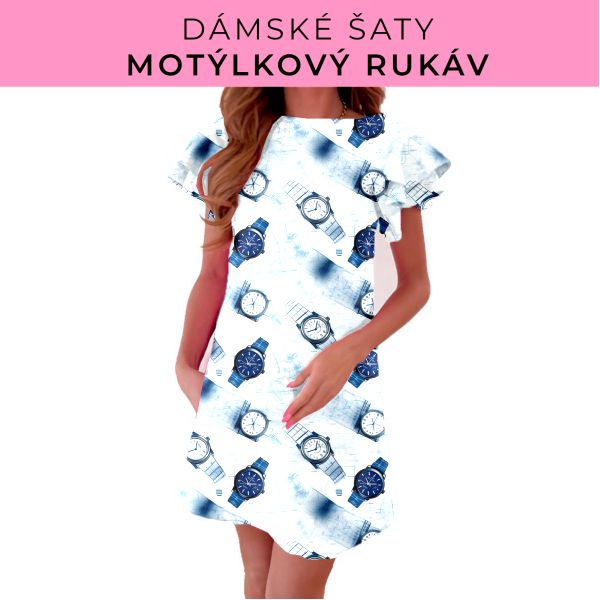 DÁMSKÝ střih - šaty s motýlkovým rukávem