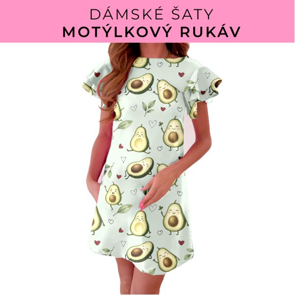 DÁMSKÝ střih - šaty s motýlkovým rukávem