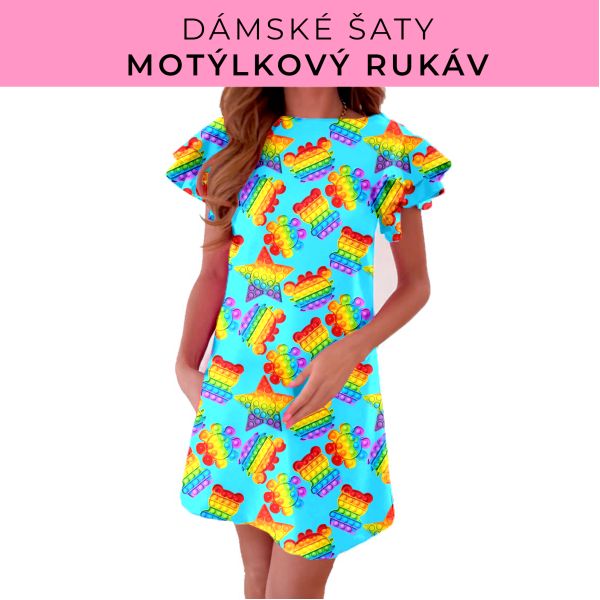 DÁMSKÝ střih - šaty s motýlkovým rukávem