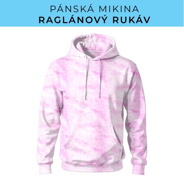 PÁNSKÝ střih - mikina raglan ZÁKLADNÍ s kapucí