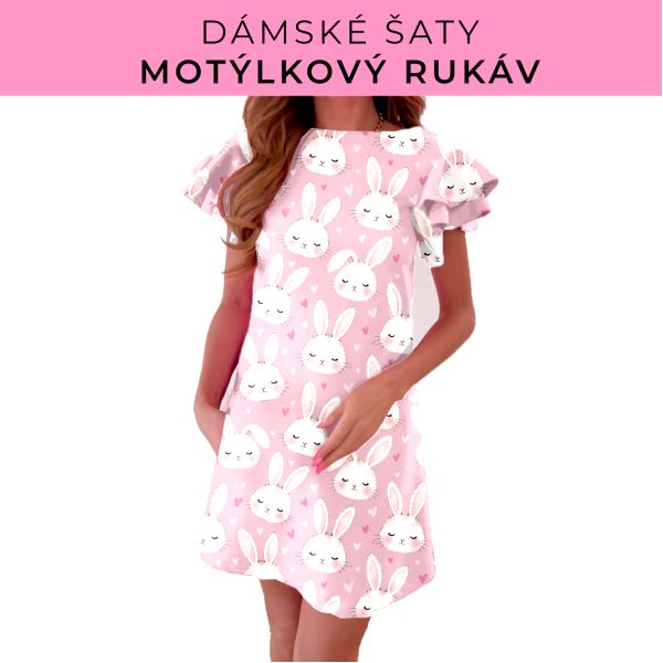 DÁMSKÝ střih - šaty s motýlkovým rukávem