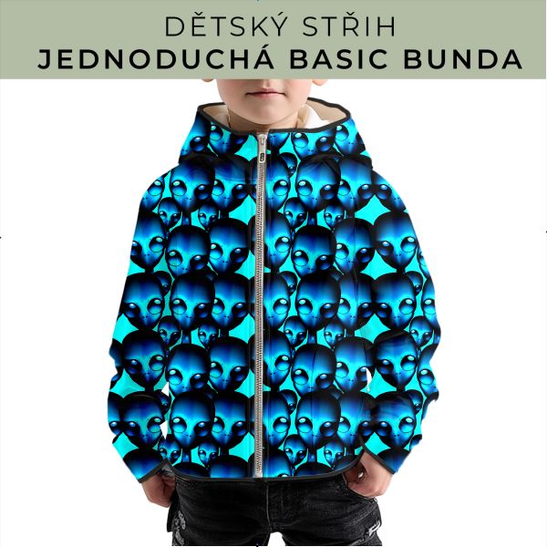 Dětský střih - jednoduchá dětská BASIC  bunda
