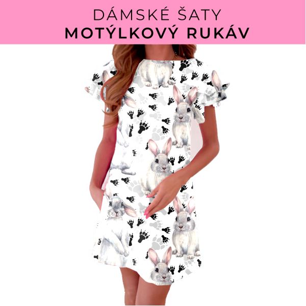 DÁMSKÝ střih - šaty s motýlkovým rukávem