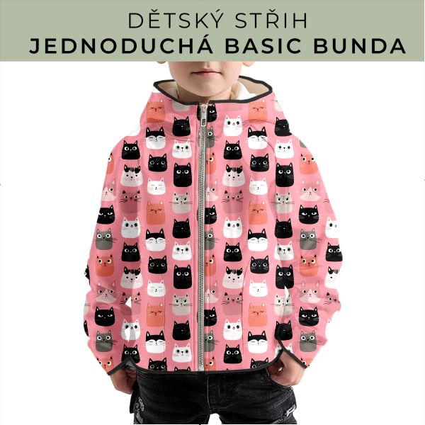 Dětský střih - jednoduchá dětská BASIC  bunda