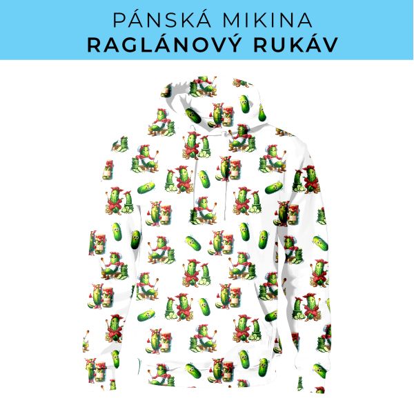 PÁNSKÝ střih - mikina raglan ZÁKLADNÍ s kapucí
