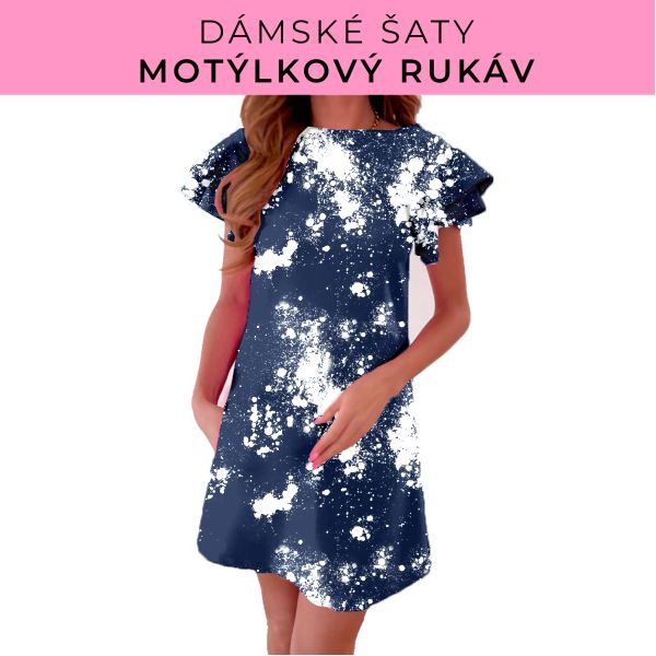 DÁMSKÝ střih - šaty s motýlkovým rukávem