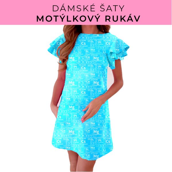 DÁMSKÝ střih - šaty s motýlkovým rukávem