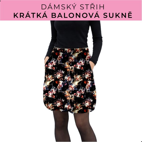 Dámský střih - balonová krátká sukně