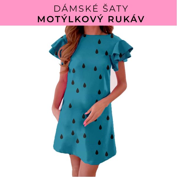 DÁMSKÝ střih - šaty s motýlkovým rukávem