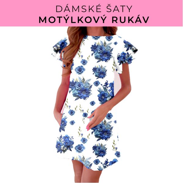 DÁMSKÝ střih - šaty s motýlkovým rukávem