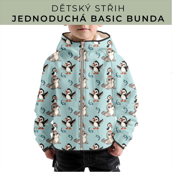 Dětský střih - jednoduchá dětská BASIC  bunda