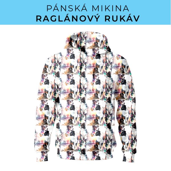 PÁNSKÝ střih - mikina raglan ZÁKLADNÍ s kapucí