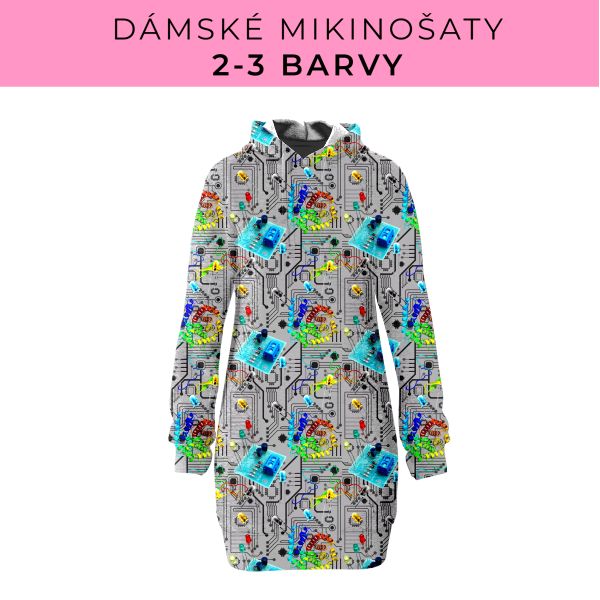 DÁMSKÝ střih - Mikinošaty 2-3 barvy