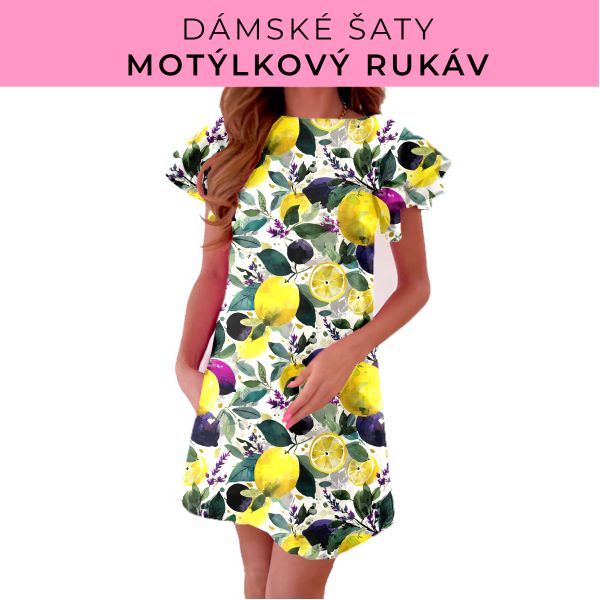 DÁMSKÝ střih - šaty s motýlkovým rukávem