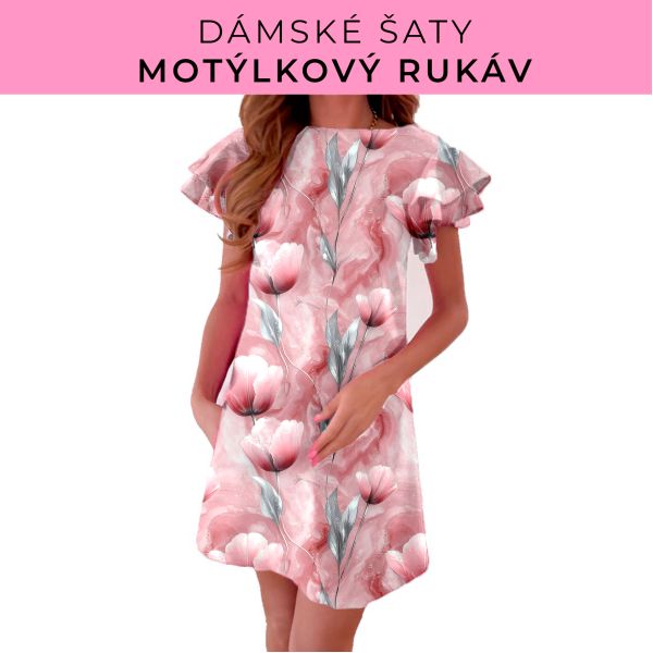 DÁMSKÝ střih - šaty s motýlkovým rukávem