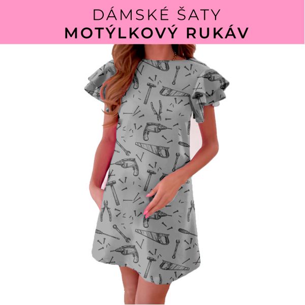 DÁMSKÝ střih - šaty s motýlkovým rukávem