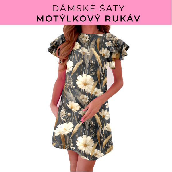 DÁMSKÝ střih - šaty s motýlkovým rukávem