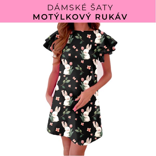 DÁMSKÝ střih - šaty s motýlkovým rukávem