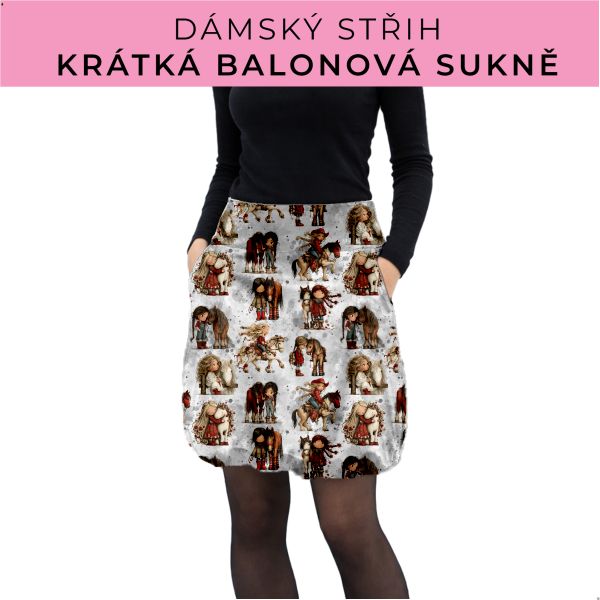 Dámský střih - balonová krátká sukně