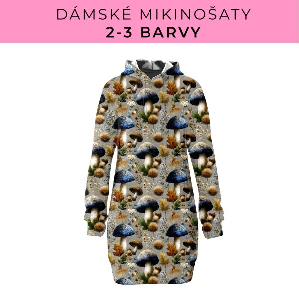 DÁMSKÝ střih - Mikinošaty 2-3 barvy