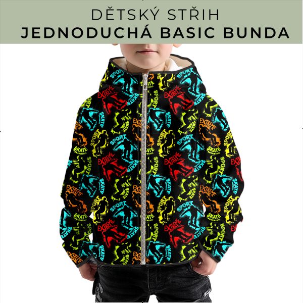 Dětský střih - jednoduchá dětská BASIC  bunda