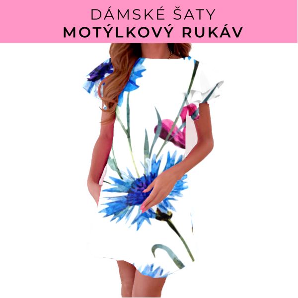 DÁMSKÝ střih - šaty s motýlkovým rukávem