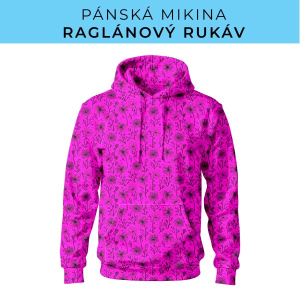 PÁNSKÝ střih - mikina raglan ZÁKLADNÍ s kapucí