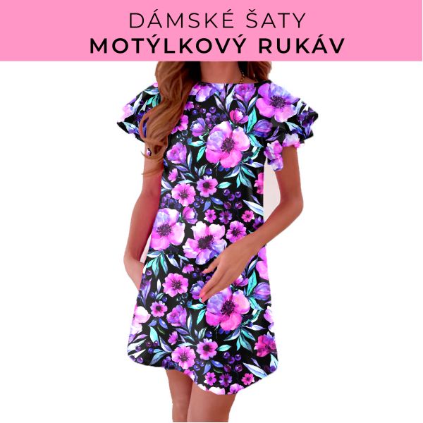 DÁMSKÝ střih - šaty s motýlkovým rukávem