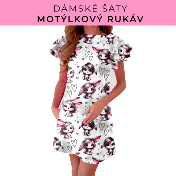 DÁMSKÝ střih - šaty s motýlkovým rukávem