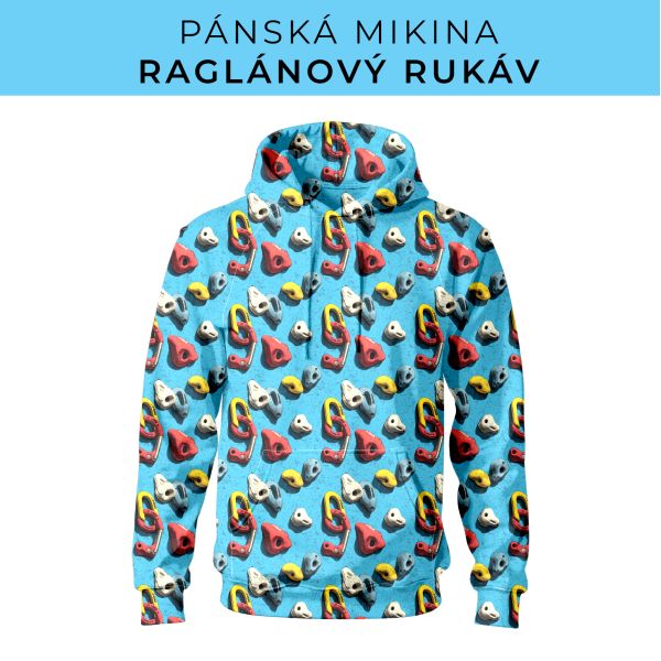 PÁNSKÝ střih - mikina raglan ZÁKLADNÍ s kapucí