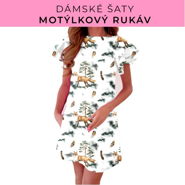 DÁMSKÝ střih - šaty s motýlkovým rukávem