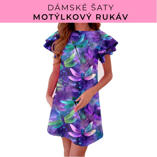 DÁMSKÝ střih - šaty s motýlkovým rukávem