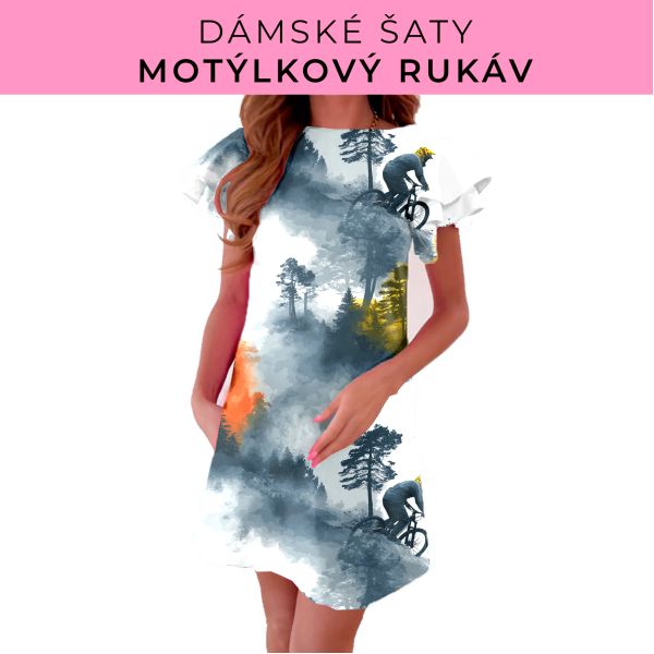 DÁMSKÝ střih - šaty s motýlkovým rukávem