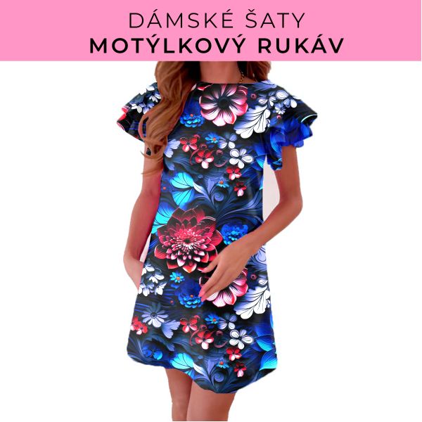 DÁMSKÝ střih - šaty s motýlkovým rukávem