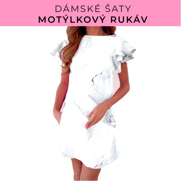 DÁMSKÝ střih - šaty s motýlkovým rukávem