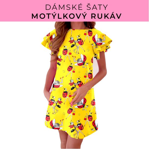 DÁMSKÝ střih - šaty s motýlkovým rukávem