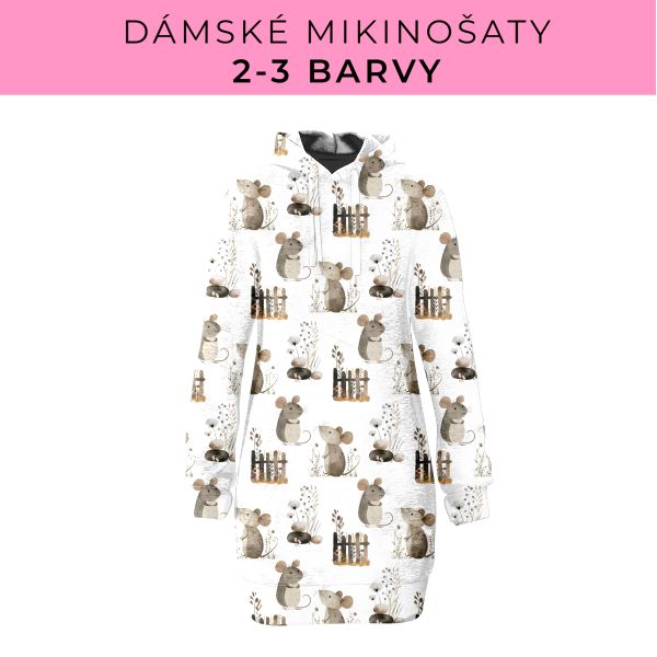 DÁMSKÝ střih - Mikinošaty 2-3 barvy