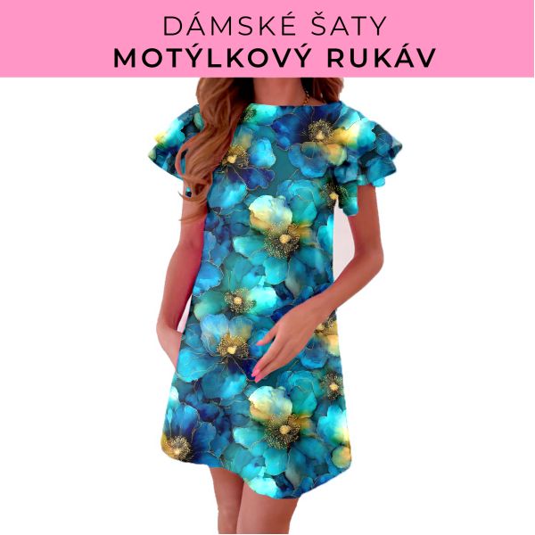DÁMSKÝ střih - šaty s motýlkovým rukávem