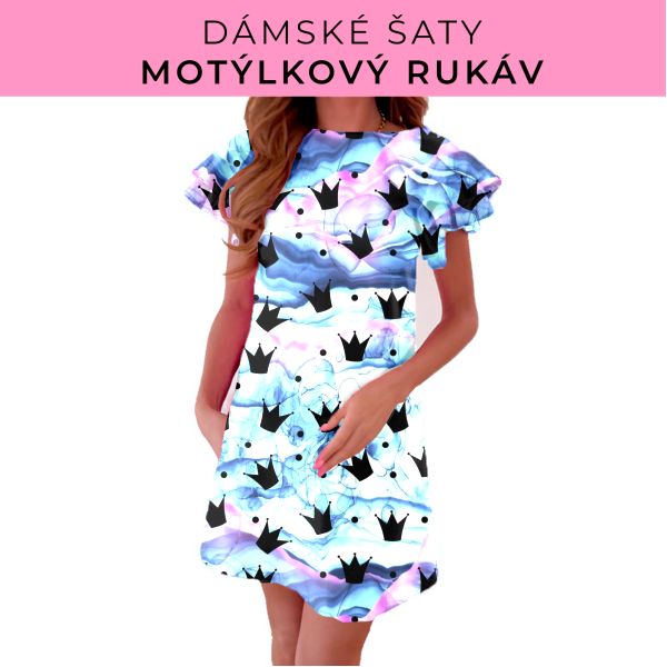 DÁMSKÝ střih - šaty s motýlkovým rukávem