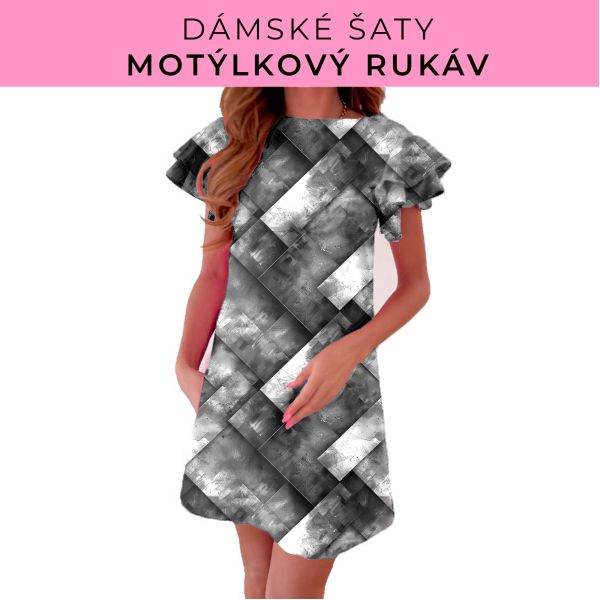 DÁMSKÝ střih - šaty s motýlkovým rukávem