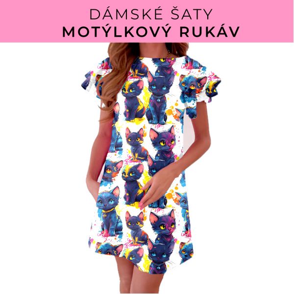 DÁMSKÝ střih - šaty s motýlkovým rukávem