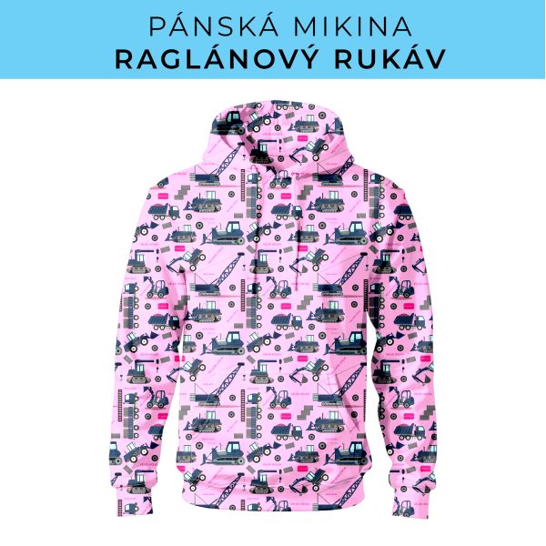 PÁNSKÝ střih - mikina raglan ZÁKLADNÍ s kapucí