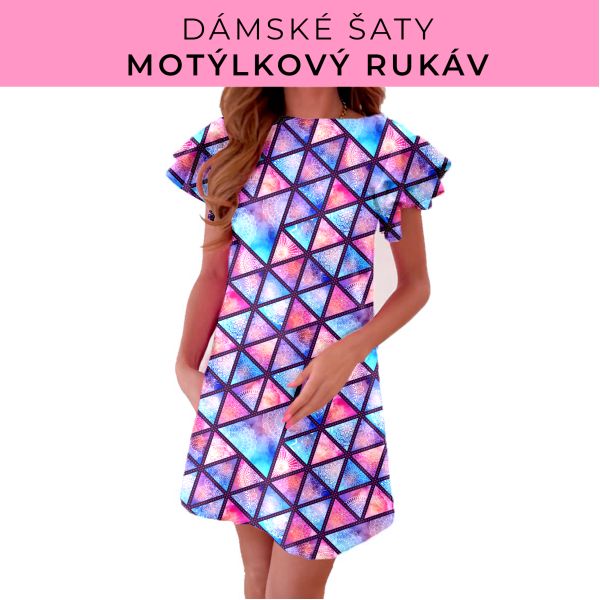 DÁMSKÝ střih - šaty s motýlkovým rukávem