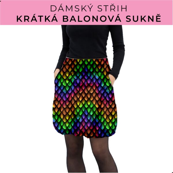 Dámský střih - balonová krátká sukně