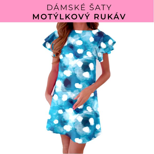 DÁMSKÝ střih - šaty s motýlkovým rukávem
