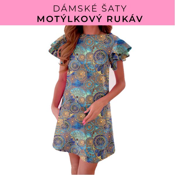 DÁMSKÝ střih - šaty s motýlkovým rukávem