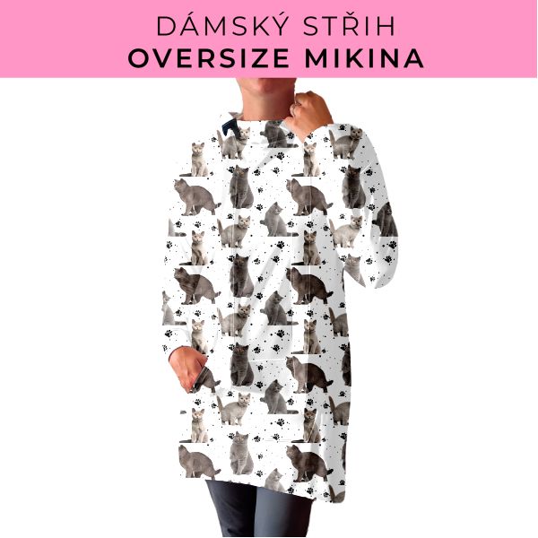DÁMSKÝ střih - Oversize mikina